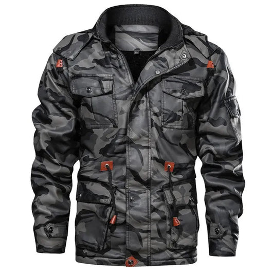 Carmine - Warme Army Winterjas met Fleece Binnenvoering voor Heren