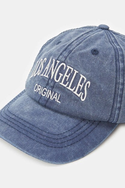 Allegra - Denim baseball cap met briefopdruk