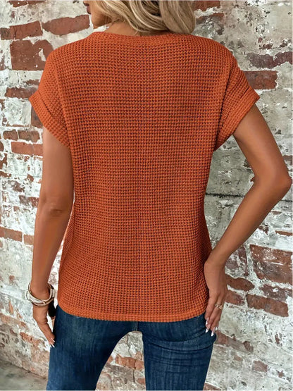 Celeste - Casual T-shirt met korte mouwen en ronde halslijn