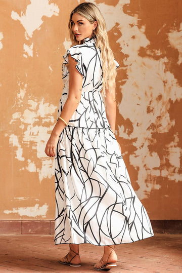 Kathleen - Maxi-jurk met abstracte V-halslijn