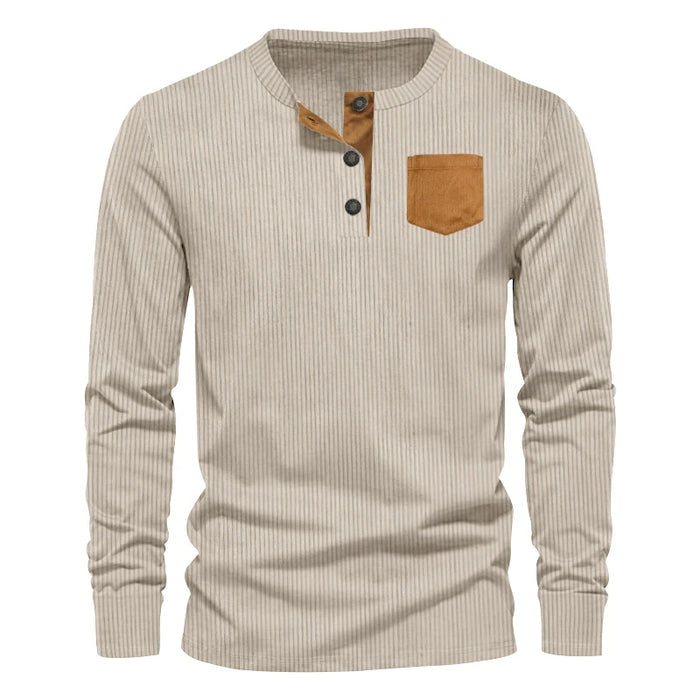 Romeo - Stijlvol Long Sleeve Patch Pocket T-shirt Voor Mannen