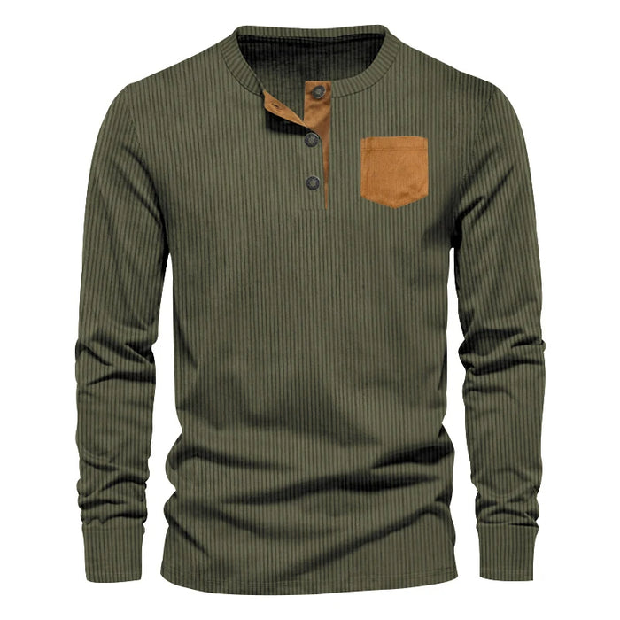 Romeo - Stijlvol Long Sleeve Patch Pocket T-shirt Voor Mannen