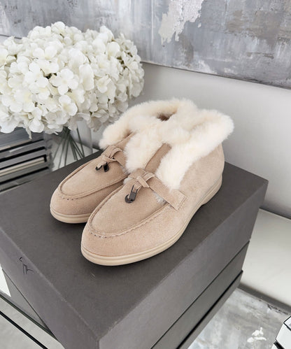 Lidia - Gevoerde beige loafer voor vrouwen