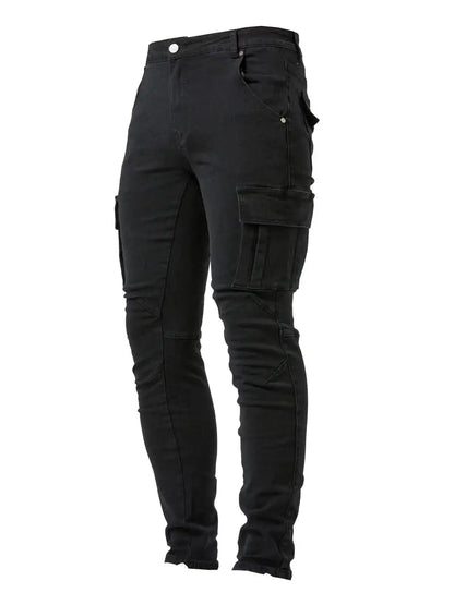 Roef - Slim fit denim cargo broek voor mannen