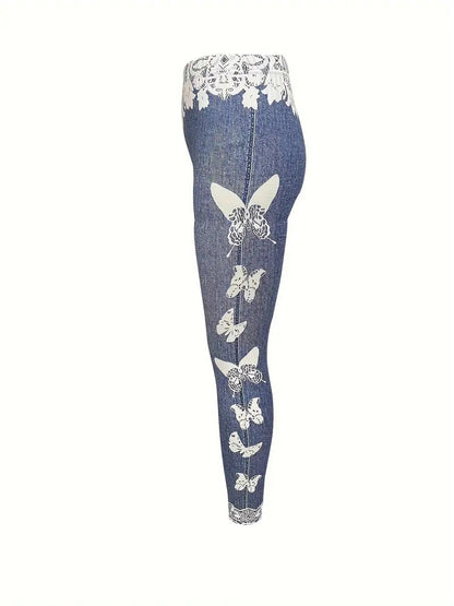 Toos - Slanke legging met vlinderprint