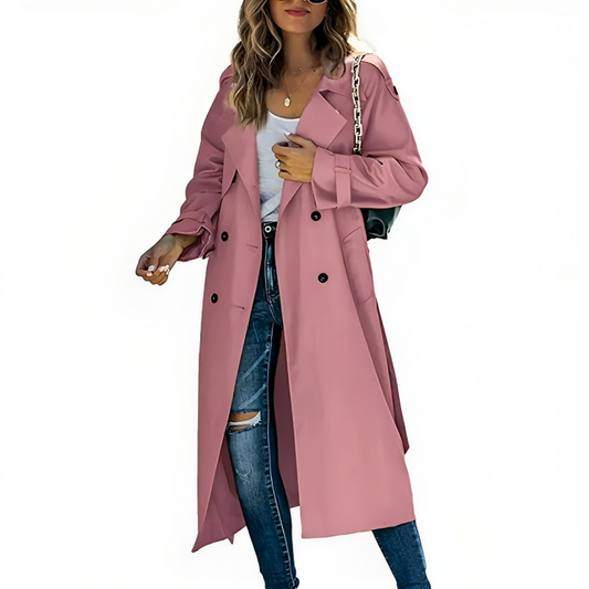 Daniella  - Elegante trenchcoat met dubbele rijen knopen voor vrouwen