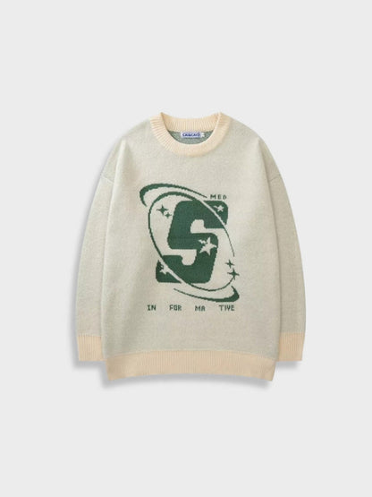 Giosuè - Vintage Fleece Sweater met Print voor Mannen