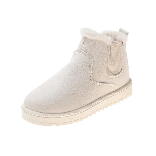 Agnese - Pluizige thermische trendy slip-on snowboots voor vrouwen