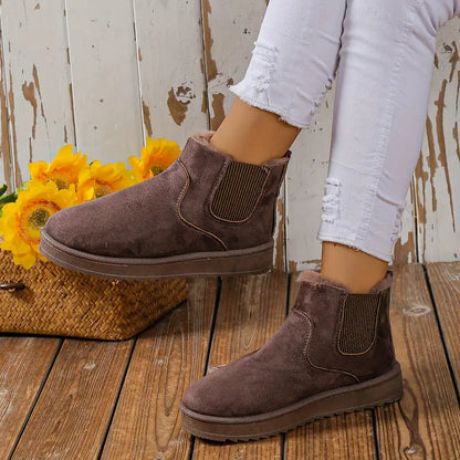 Agnese - Pluizige thermische trendy slip-on snowboots voor vrouwen