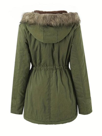 Emma - Fleece Parka-Winterjas Met Vegan Bont Voor Dames