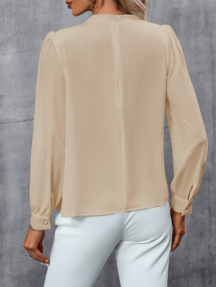 Bianca - Geplooide lange mouw blouse voor vrouwen