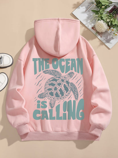 Alice  - Casual Sweat Pullover Hoodie met Achterprint en Capuchon voor Dames