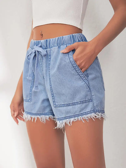 Merel - Denim shorts met elastische tailleband voor lente/zomer