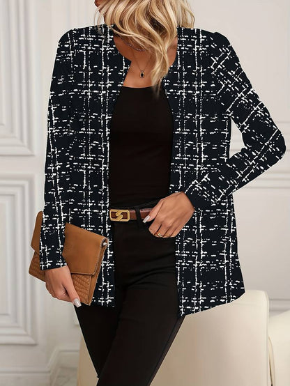 Dina - Casual blazer met lange mouwen en luipaardprint