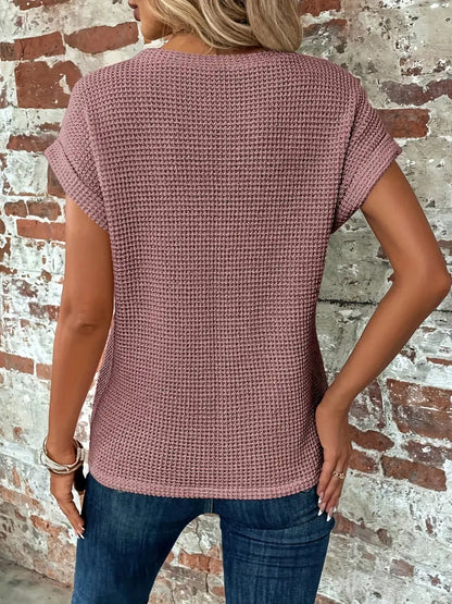 Celeste - Casual T-shirt met korte mouwen en ronde halslijn