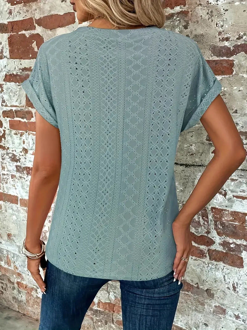 Celeste - Casual T-shirt met korte mouwen en ronde halslijn