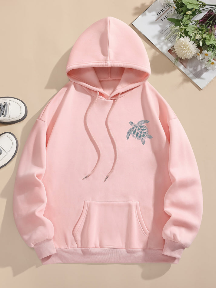 Alice  - Casual Sweat Pullover Hoodie met Achterprint en Capuchon voor Dames