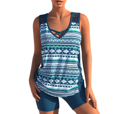 Emilia  - Tankini set | zomer geometrische V-hals