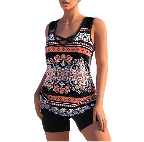 Emilia  - Tankini set | zomer geometrische V-hals