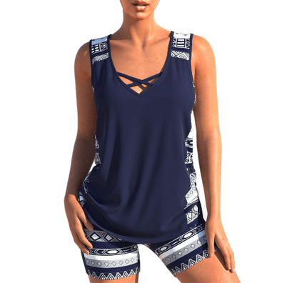 Emilia  - Tankini set | zomer geometrische V-hals