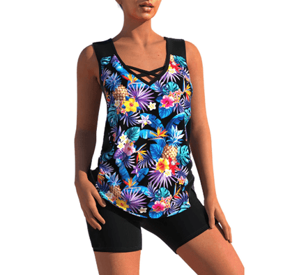 Emilia  - Tankini set | zomer geometrische V-hals