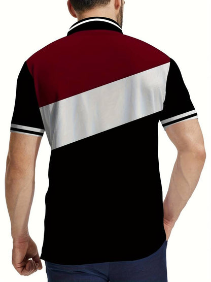 Nelson - Poloshirt met contrasterende kleurenprint