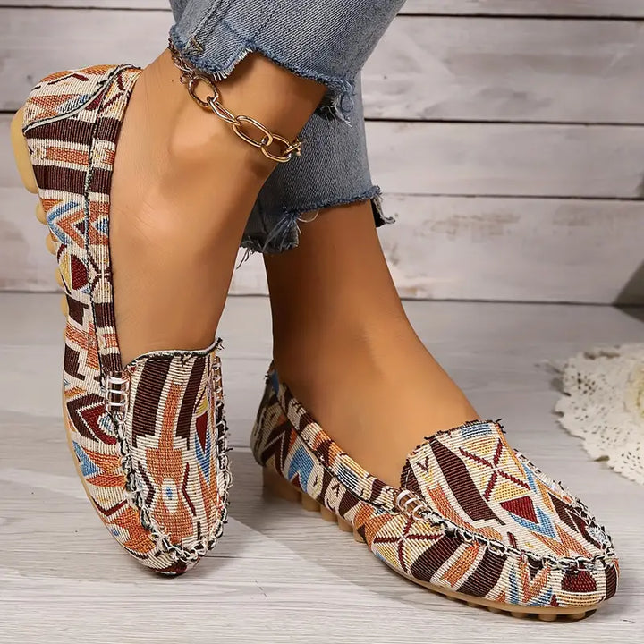 Sienna - Klassieke slippers met gesloten teen en print