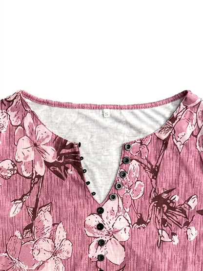 Elowen - T-shirt met korte mouwen en bloemenprint