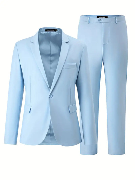 Evert - Lichte business-stijl, slanke pasvorm formele blazer en pantalon