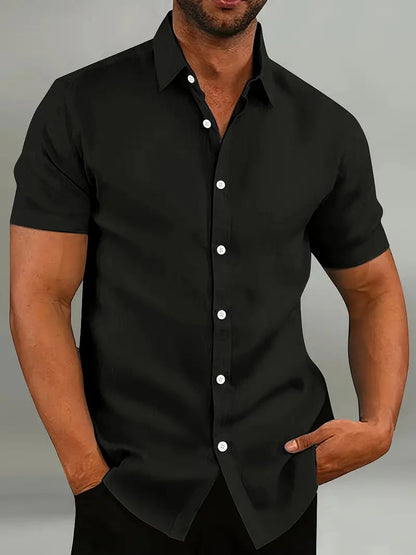 Lorens - Casual shirt met korte mouwen voor heren