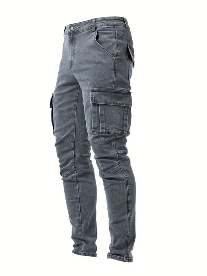 Roef - Slim fit denim cargo broek voor mannen