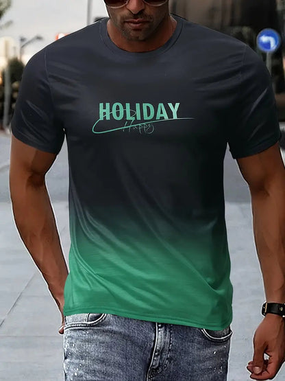 Holiday - Comfortabel t-shirt met grafisch kleurverloop voor mannen