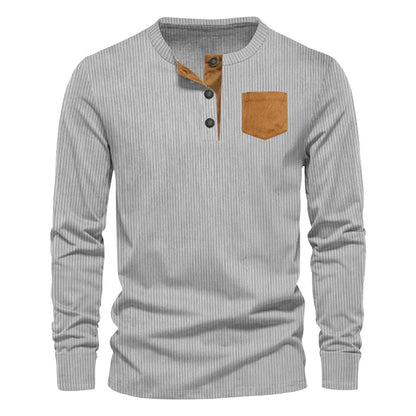 Romeo - Stijlvol Long Sleeve Patch Pocket T-shirt Voor Mannen