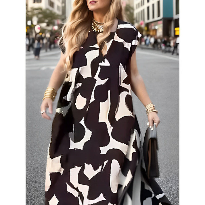 Aira - Stijlvolle maxi-jurk met abstract patroon