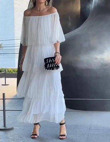 Christine - Elegante Maxi jurk met off-shoulder