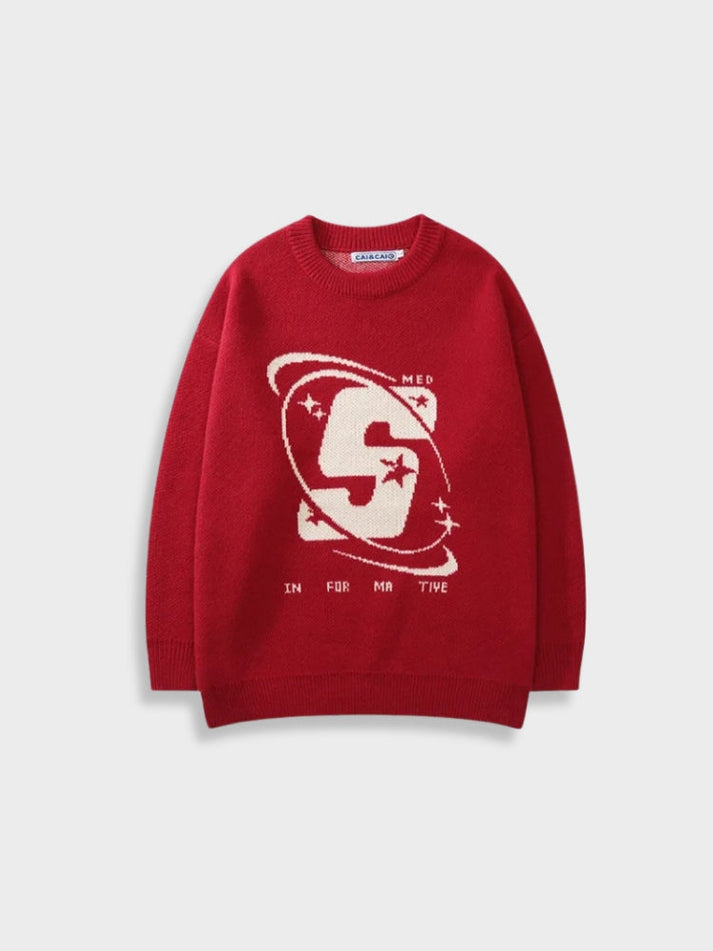 Giosuè - Vintage Fleece Sweater met Print voor Mannen