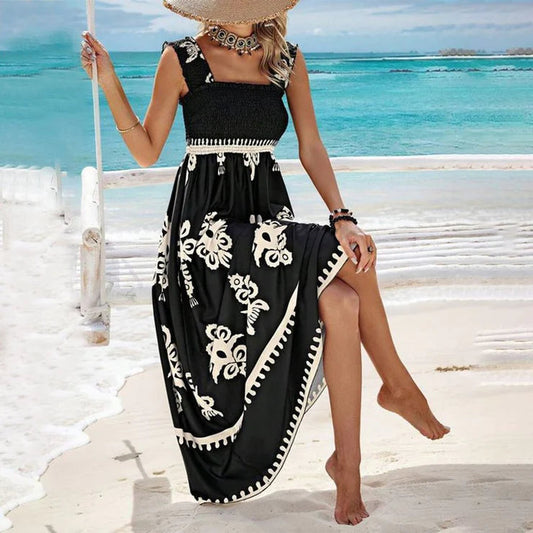 Chayenna - Mouwloze maxi-jurk met coole print