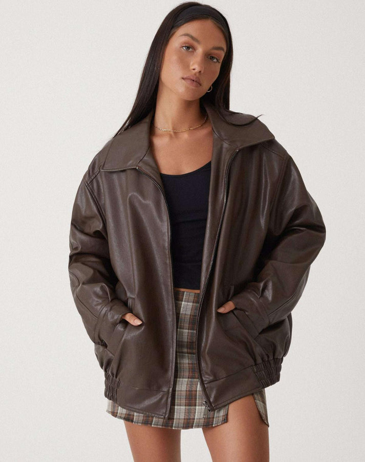 Bria  - Dames oversized los leren jack