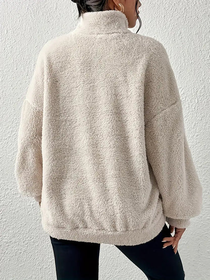 Amber - Casual comfortabel pluche pullover sweatshirt met zak