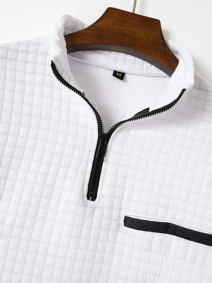 Menno - Casual shirt met lange mouwen en ritssluiting