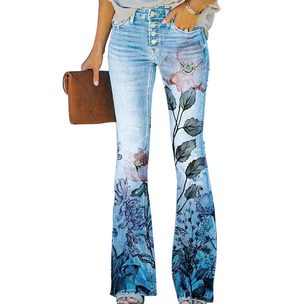 Veerle - Flare-jeans met 4 knopen