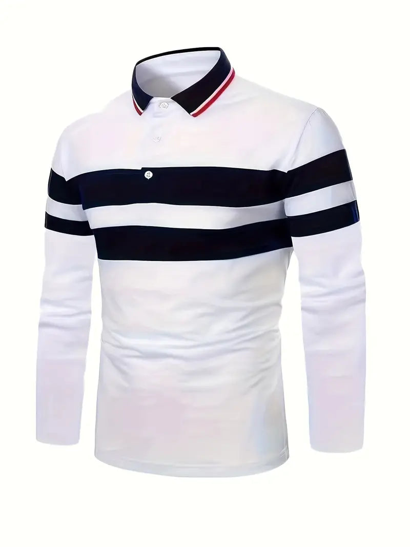 Nout - Casual kleurblok shirt met lange mouwen