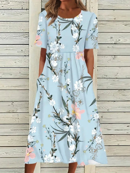 Lynn - Jurk met bloemenprint en hoge taille