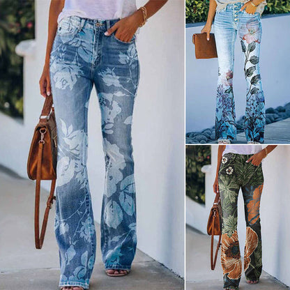 Veerle - Flare-jeans met 4 knopen