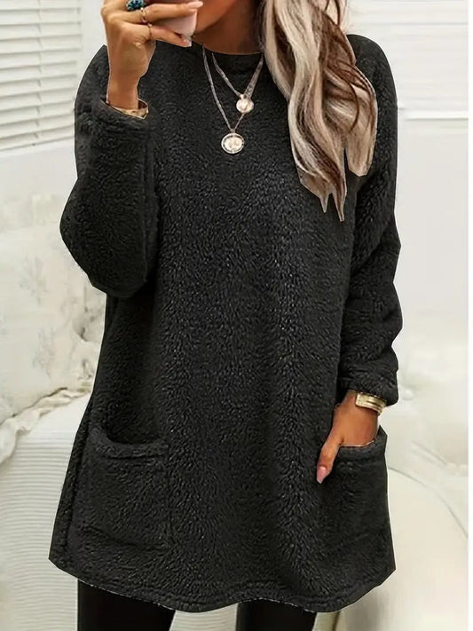 Fayenne - Oversized casual sweater met pluizig fleece