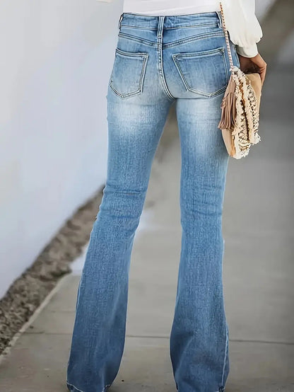 Puck - Blauwe retro flare bootcut jeans