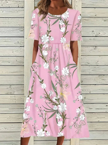 Lynn - Jurk met bloemenprint en hoge taille