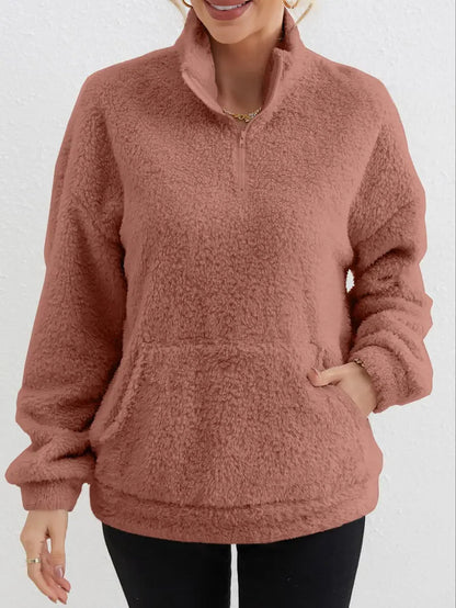 Amber - Casual comfortabel pluche pullover sweatshirt met zak