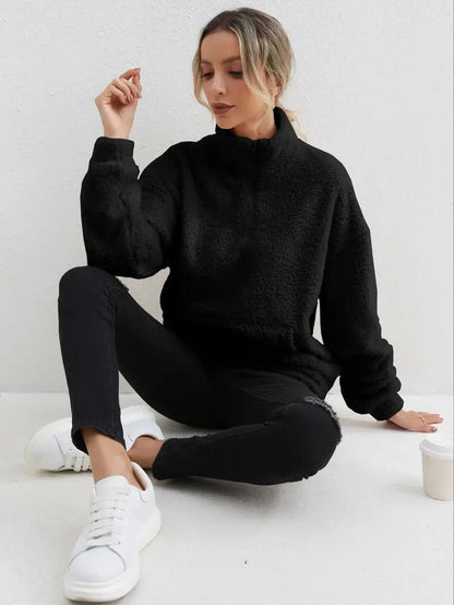 Amber - Casual comfortabel pluche pullover sweatshirt met zak