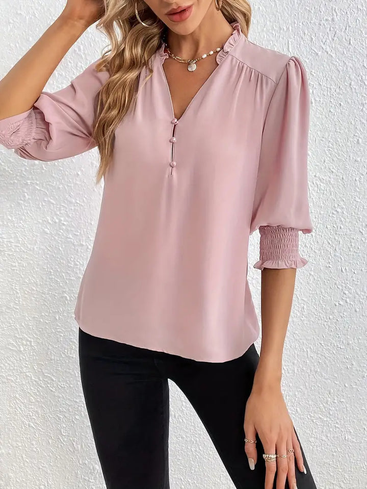 Lien - Elegante blouse met halve mouwen